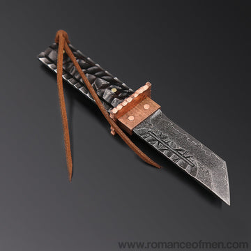 The Prajna Warrior Damascus steel pocket knife-Romance of Men